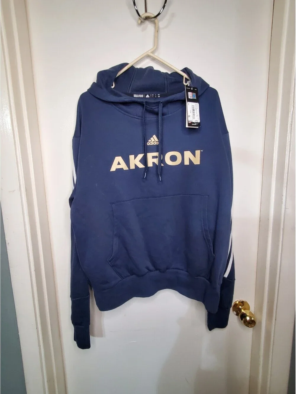 Adidas Akron Zips Men’s Fashion Pullover Hoodie Large Navy NWT NCAA